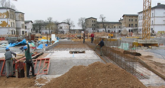 Baufortschritt des Erweiterungsbaus des Technologie- und Gründerzentrums (TGZ III) vom 29.3.2005